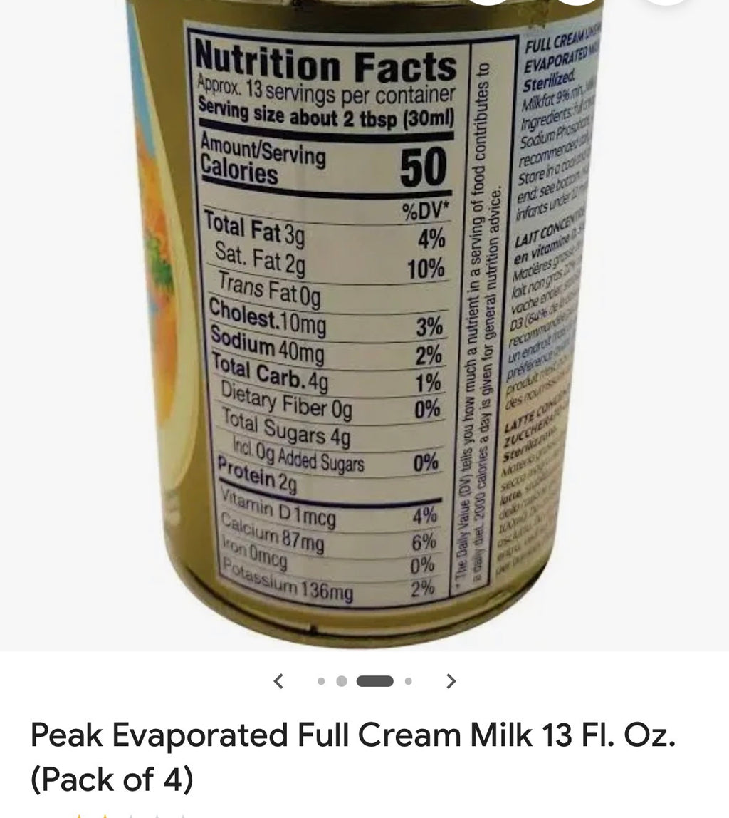 Peak Evaporated Milk – Rich & Creamy Full Cream Milk
